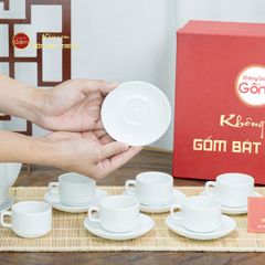 Bộ Trà Men Trắng Vuông Cao