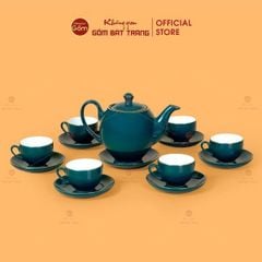 Bộ Trà Men Xanh Lam Vẽ Vàng (Nhiều mẫu)
