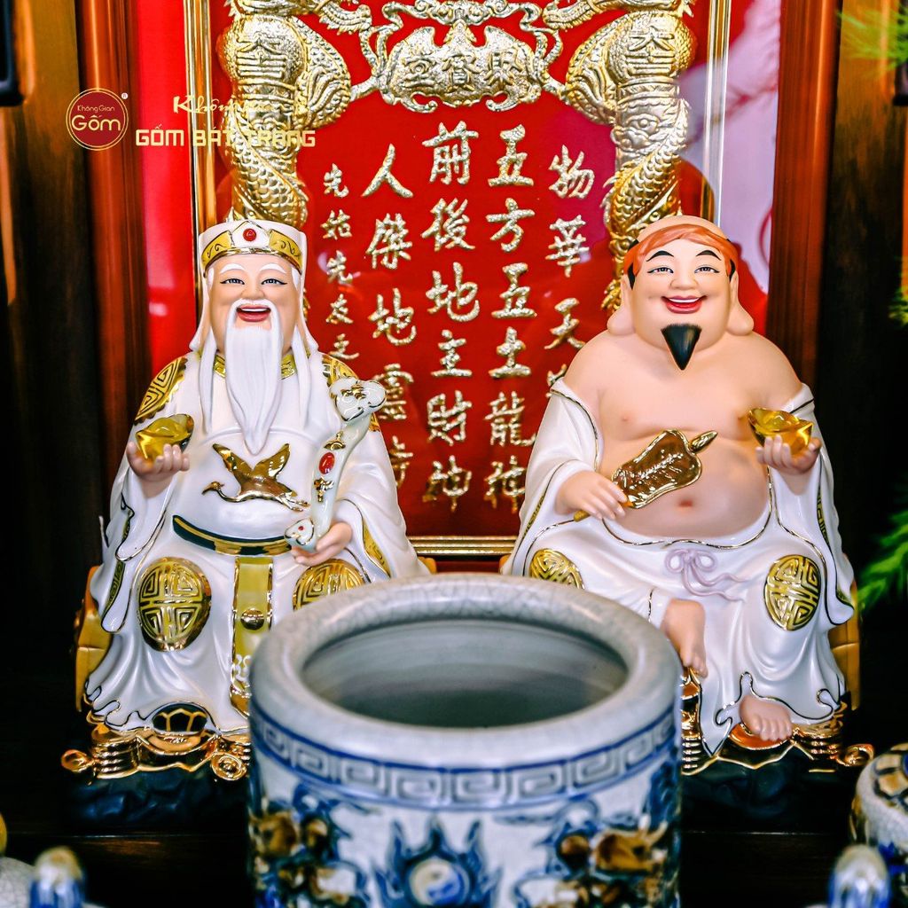 Tượng Thần Tài Thổ Địa Ghế Đá Trân Châu