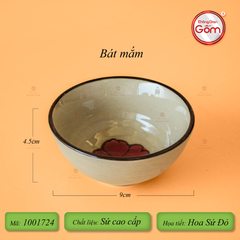 Bộ Bàn Ăn 10 Người (23 món) Men Hỏa Biến Hoa Sứ Đỏ