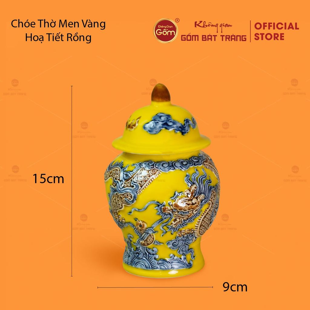 Chóe Thờ Men Vàng Họa Tiết Rồng