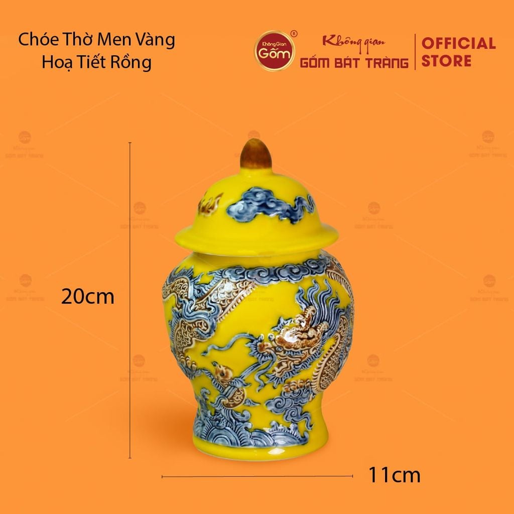 Chóe Thờ Men Vàng Họa Tiết Rồng