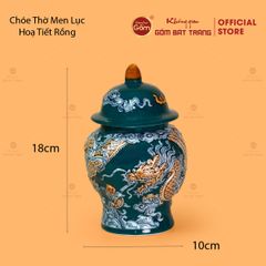 Chóe Thờ Men Lục Họa Tiết Cá Chép Hóa Rồng