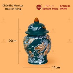 Chóe Thờ Men Lục Họa Tiết Cá Chép Hóa Rồng