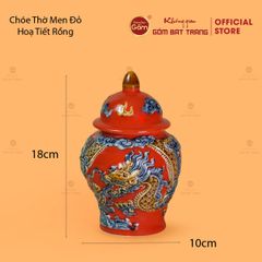 Chóe Thờ Men Đỏ Họa Tiết Cá Chép Hóa Rồng