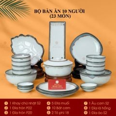 Bộ Bàn Ăn 10 Người (23 món) Men Ngọc Trai