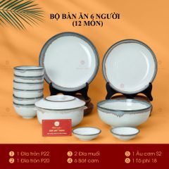 Bộ Bàn Ăn 6 Người (12 món) Men Ngọc Trai