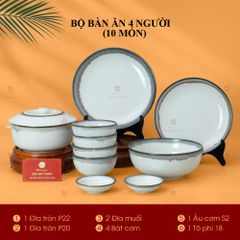 Bộ Bàn Ăn 4 Người (10 món) Men Ngọc Trai