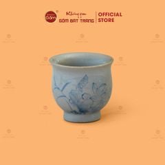 Chén Trà Vuốt Vẽ Hoa Men Tro