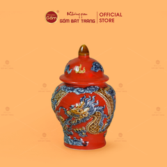 Chóe Thờ Men Đỏ Họa Tiết Cá Chép Hóa Rồng