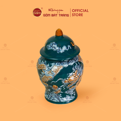 Chóe Thờ Men Lục Họa Tiết Cá Chép Hóa Rồng