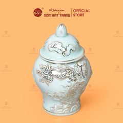 Chóe Thờ Men Ngọc Hoàng Tộc Vẽ Vàng Cá Chép Hóa Rồng