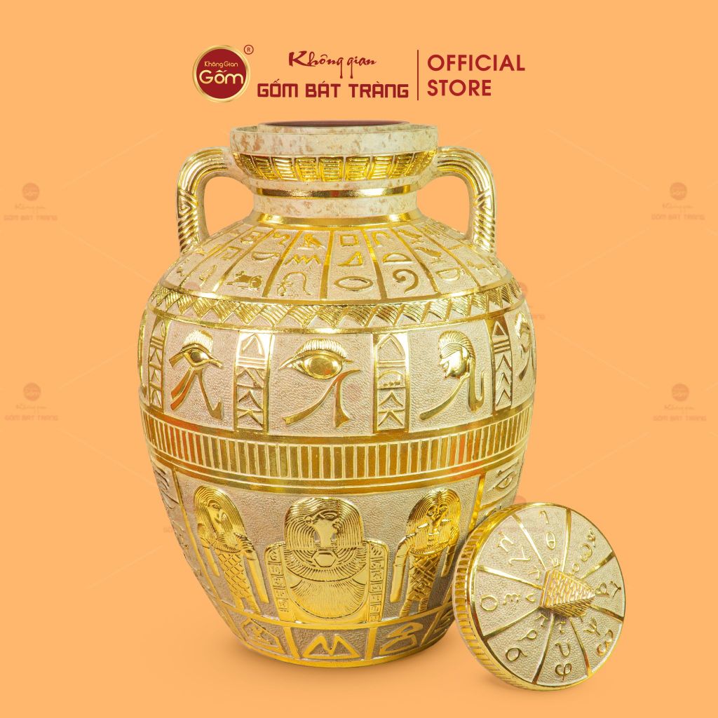 Chum Ai Cập Chạm Nổi Dát Vàng