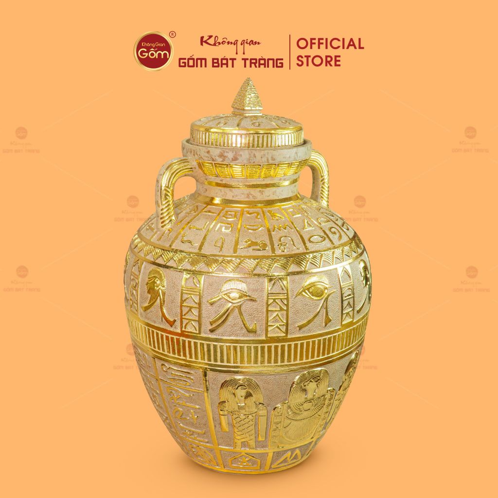 Chum Ai Cập Chạm Nổi Dát Vàng