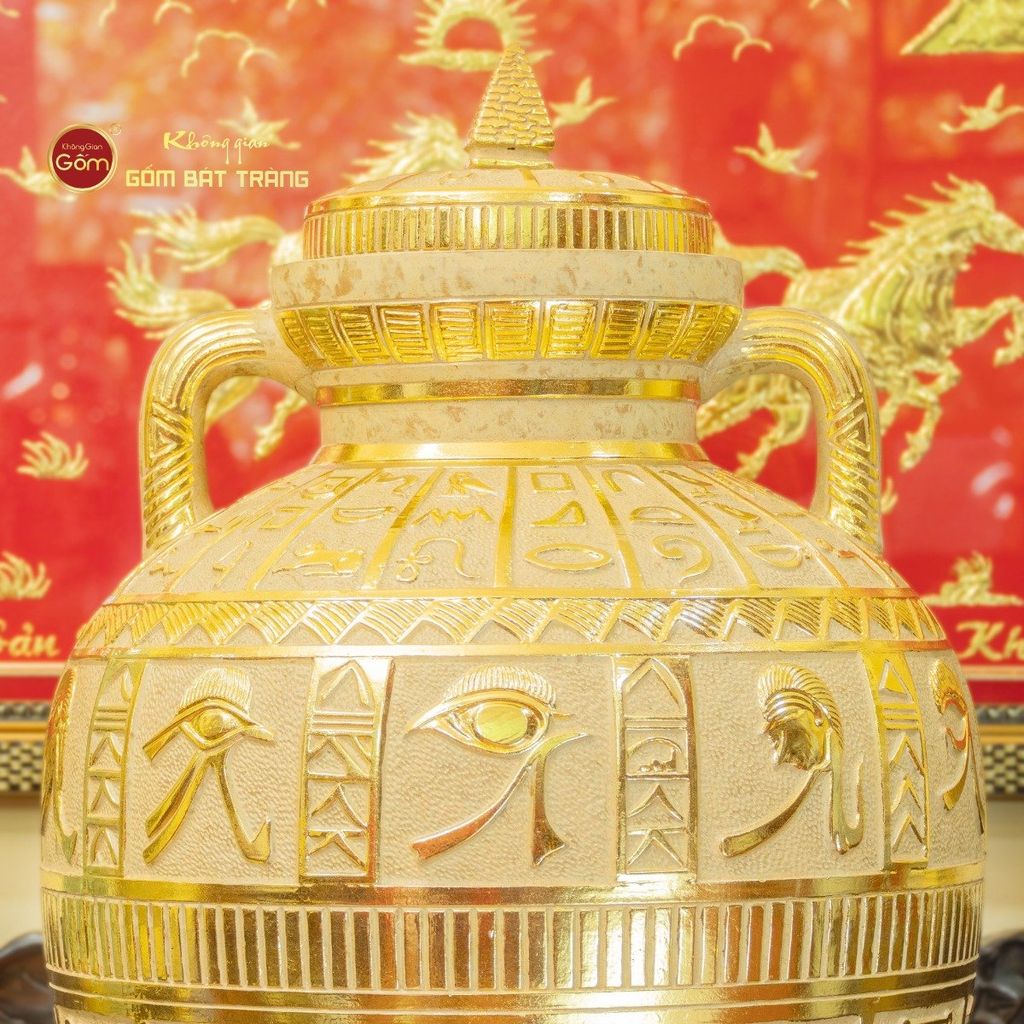 Chum Ai Cập Chạm Nổi Dát Vàng
