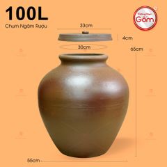 Chum Sành Ngâm Rượu Nắp Lớn Không Tráng Men