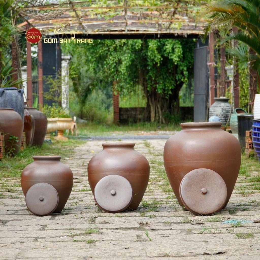Chum Sành Ngâm Rượu Nắp Lớn Không Tráng Men