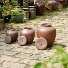 Chum Sành Ngâm Rượu Nắp Lớn Không Tráng Men