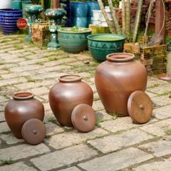 Chum Sành Ngâm Rượu Nắp Lớn Không Tráng Men