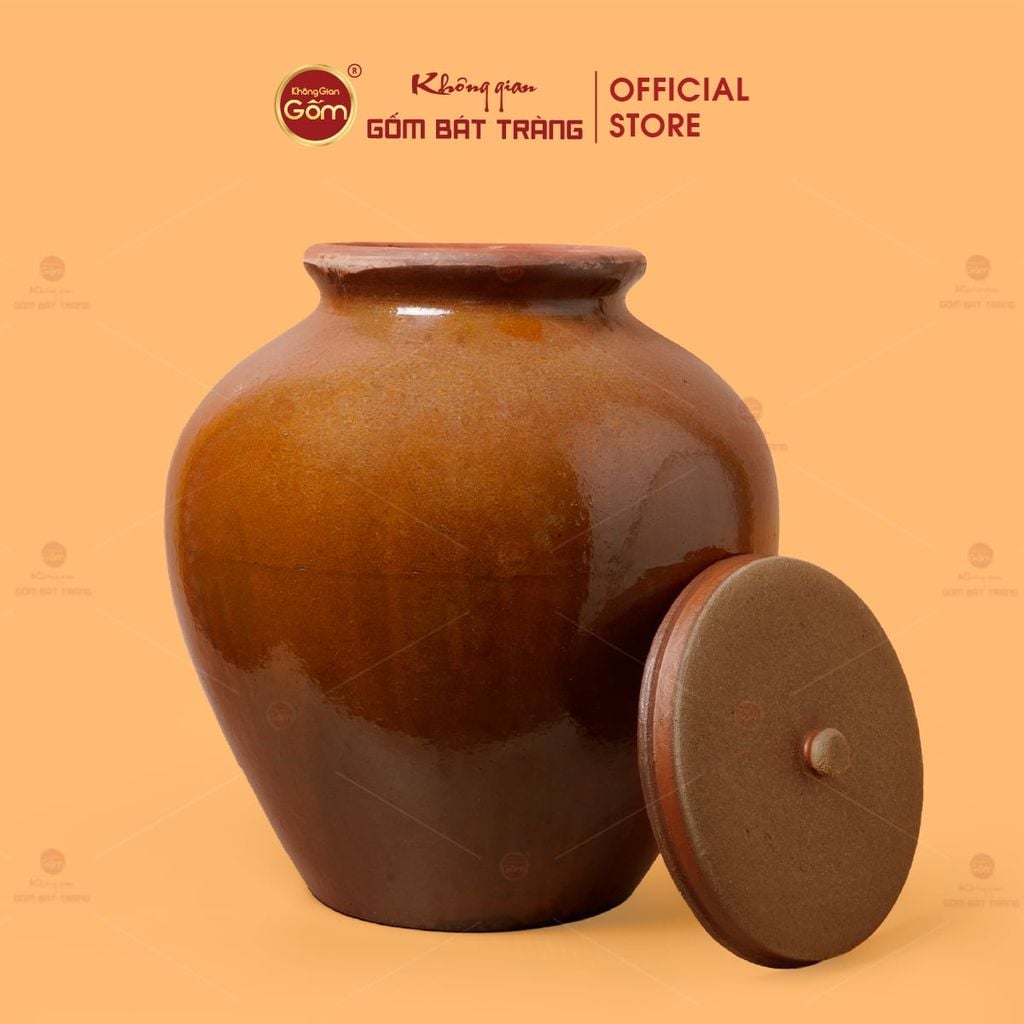 Chum Sành Ngâm Rượu Nắp Lớn Tráng Men