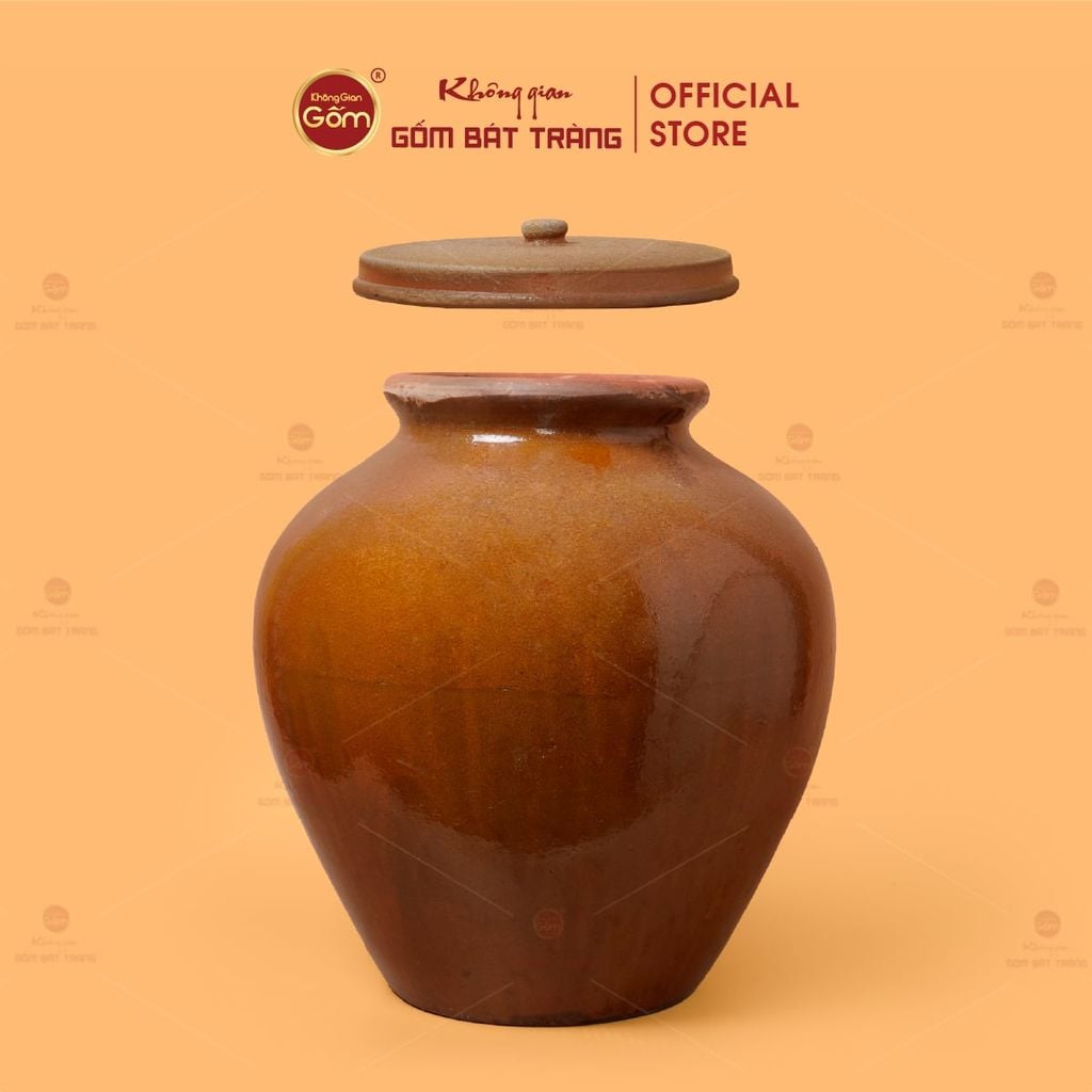 Chum Sành Ngâm Rượu Nắp Lớn Tráng Men