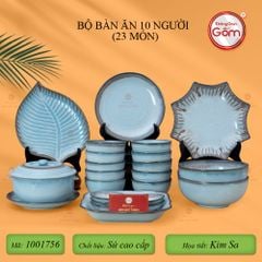 Bộ Bàn Ăn 10 Người (23 món) Men Biển Xanh Kim Sa