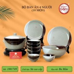 Bộ Bàn Ăn 4 Người (10 món) Men Hỏa Biến Ba Màu