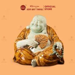 Tượng Di Lặc Ngồi Cầm Quạt