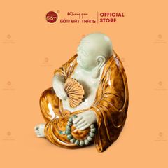 Tượng Di Lặc Ngồi Cầm Quạt