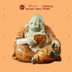 Tượng Di Lặc Ngồi Cầm Quạt