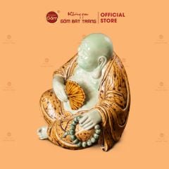 Tượng Di Lặc Ngồi Cầm Quạt