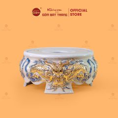 Đỉnh Hương Thờ Men Hoàng Tộc Vẽ Vàng Họa Tiết Thanh Long