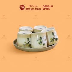 Bộ Bình Nước Dáng Ống Vẽ Hoa Mai