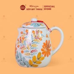 Bộ Bình Nước Dáng Bầu Vẽ Hoa Lựu