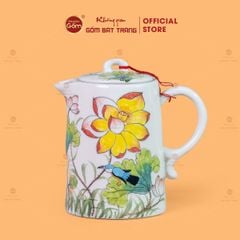 Bộ Bình Nước Dáng Ống Vẽ Hoa Sen