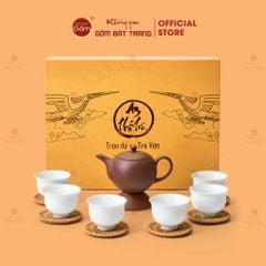 Set Ấm Chén An Thổ Túc Ấm Trăng Tròn Chén Men