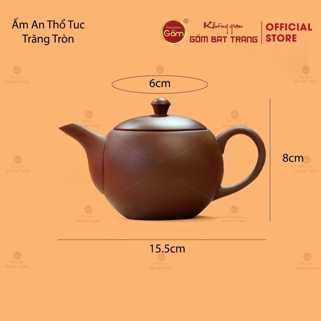Set Ấm Chén An Thổ Túc Ấm Trăng Tròn Chén Men