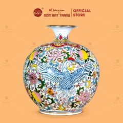 Quả Hút Lộc Tam Hạc Diên Niên Ngàn Hoa Phú Quý Kim Bảo Vẽ Vàng