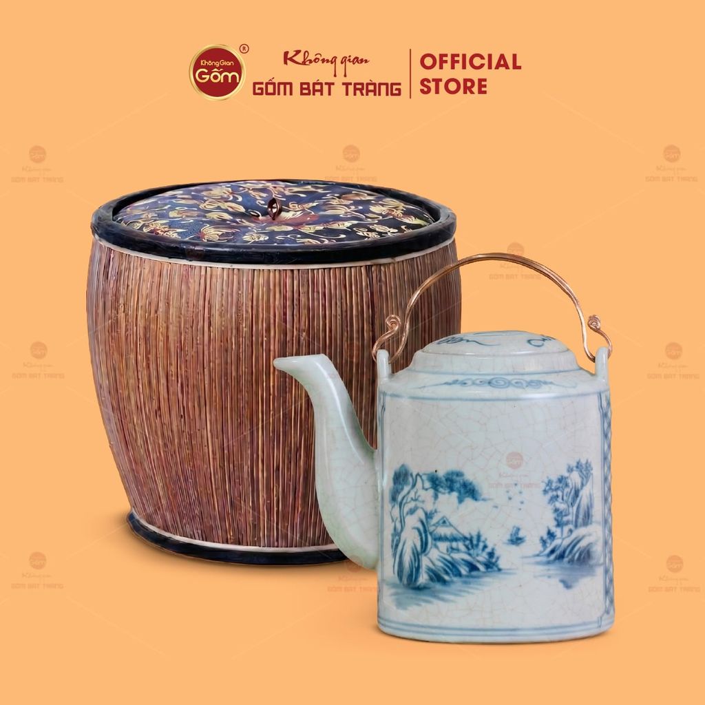 Bộ Ấm Tích Men Rạn Sơn Thuỷ