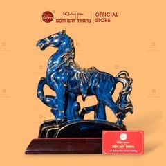 Tượng Ngựa Kim Mã Vân Mao Vẽ Vàng