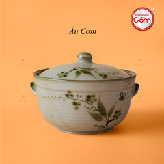 Bộ Bát Đĩa Bát Tràng Men Kem Đào Chuồn