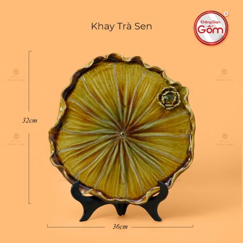 Khay Trà Sen Men Hoàng Thổ