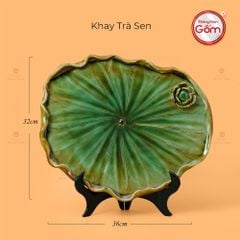 Khay Trà Sen Ngang Xanh Nhạt