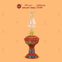 Đèn Dầu Thờ Men Đỏ Họa Tiết Cành Đào