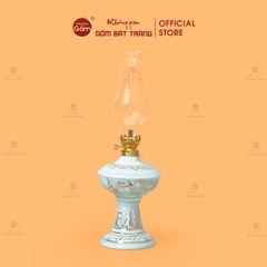 Đèn Dầu Thờ Men Ngọc Hoàng Tộc Vẽ Vàng Cành Đào