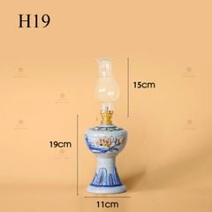 Đèn Dầu Thờ Men Rạn Nổi Họa Tiết Hoa Sen