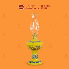 Đèn Dầu Thờ Men Vàng Họa Tiết Cành Đào