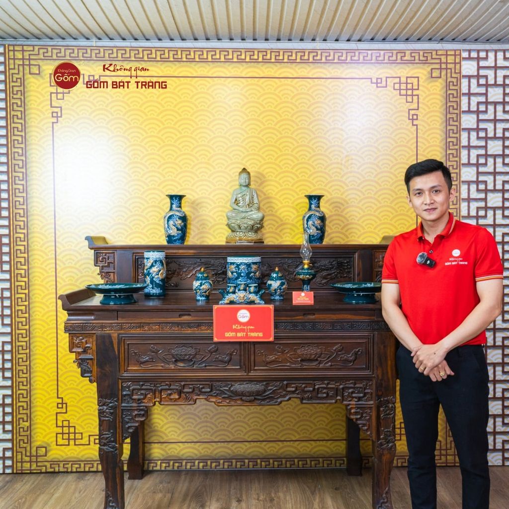 [Set Cơ Bản] Bộ Đồ Thờ Phật Men Lục (10 món)