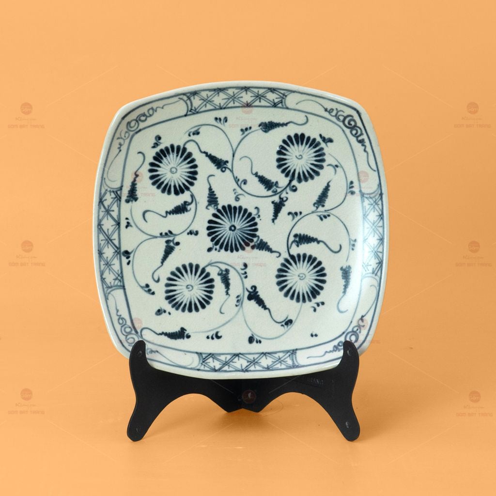 Bộ Bàn Ăn 10 Người (23 món) Men Rạn Vẽ Cúc Đen