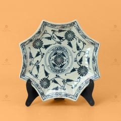 Bộ Bàn Ăn 10 Người (23 món) Men Rạn Vẽ Cúc Đen